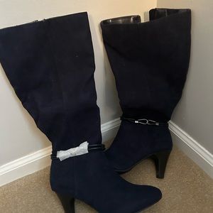 Navy Blue Tall Boots